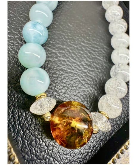 Ice Larimar ×  Amber × Crack Quartz （限定１本）