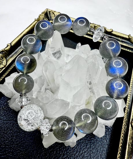 High Quality Labradorite × Crackle Quartz　(数本限定）