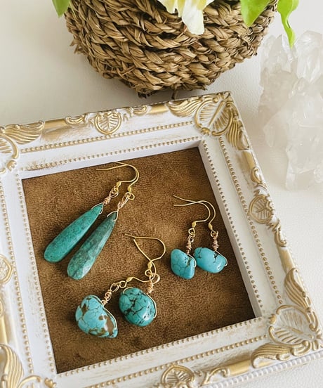 turquoiseピアス（小）