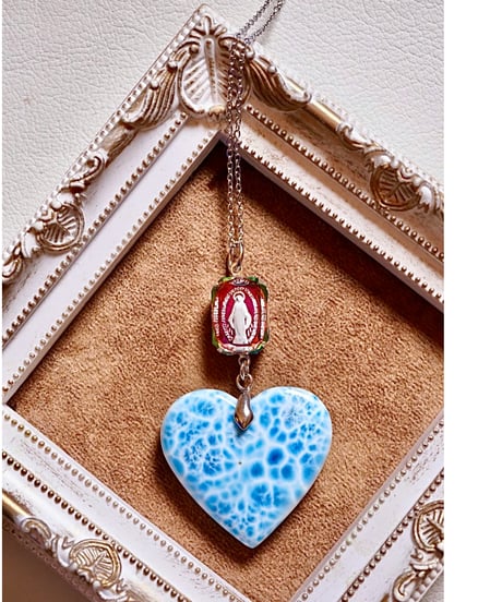 High Quality Heart Larimar × vintage glass（限定１本）