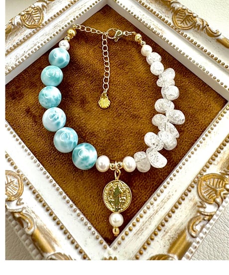 Larimar ×  Crackle Quartz