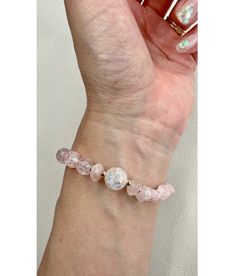 Raw Rosequartz × Crackle Rosequartz