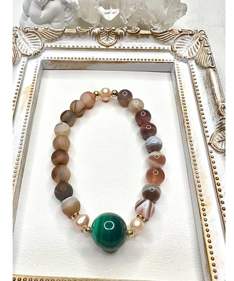 Botswana Agat × Matte Botswana Agat × Malachite