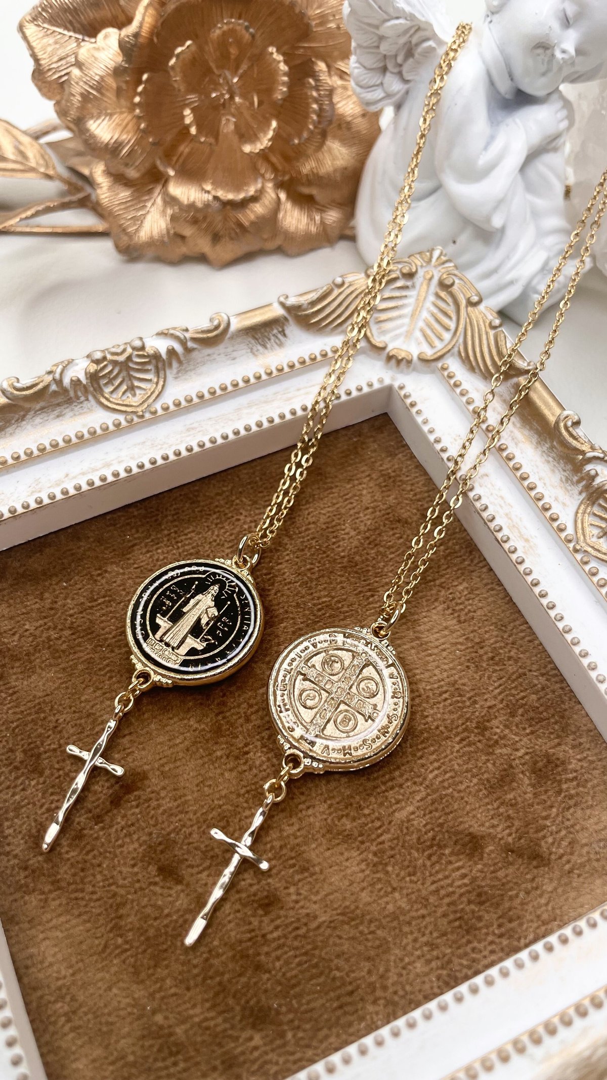 希少品 1800年代後期 骨董 聖ベネディクト ペンダント メダイ