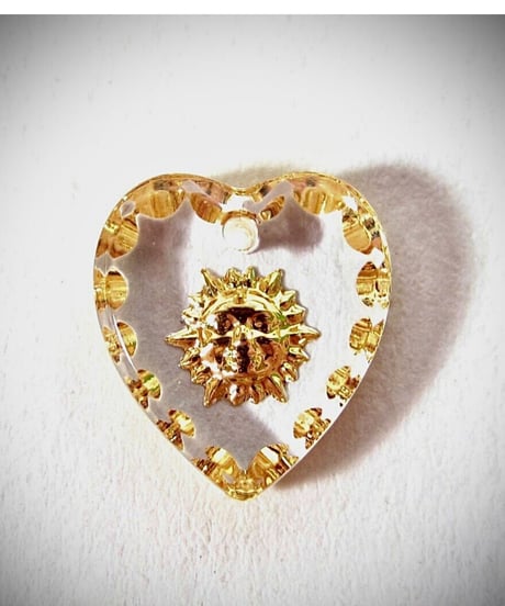 vintage glass sun heart