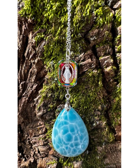 vintage glass × High Quality Larimar （限定１本）