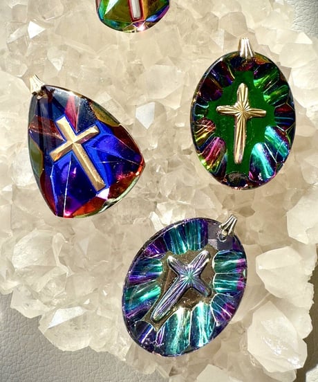 vintage glass cross