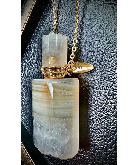 Healing White Agate Bottle Pendant Necklace