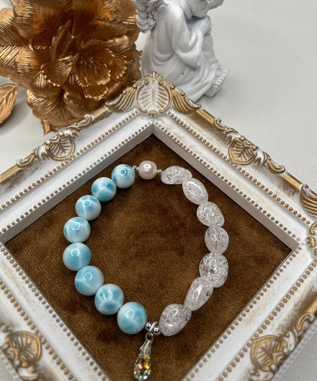 High Quality  Larimar × Crackle Quartz