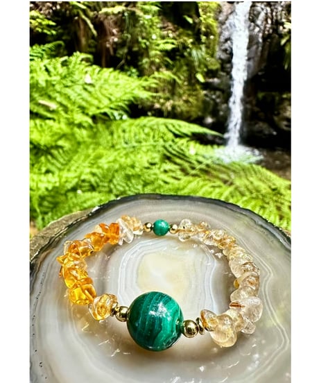 Malachite ✖ Golden Rutile Quartz ✖ Citrine