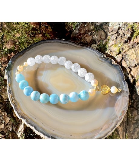 High Quality Larimar × Crackle Quartz