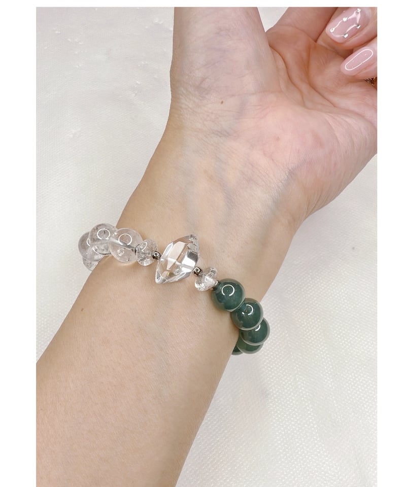 ハイクオリティー翡翠 × ハイクオリティーヒマラヤ水晶 （限定1本