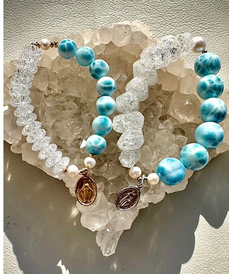 High Quality Larimar × High Quality Crackle Quartz