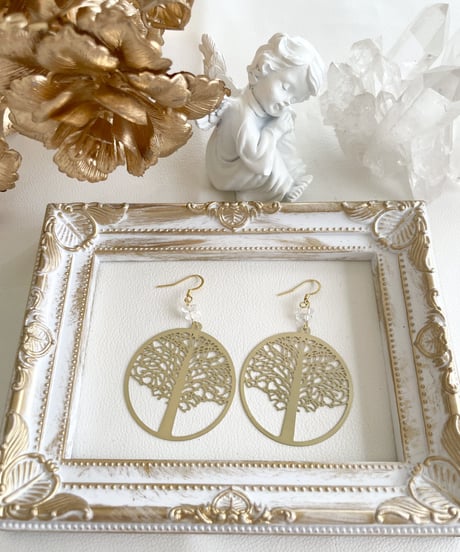 Tree of life×Crystal ピアス