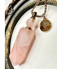 Rosequartz Point Bottle Necklace Pendant