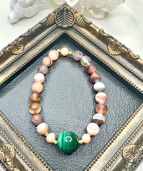 Botswana Agat × Matte Botswana Agat × Malachite