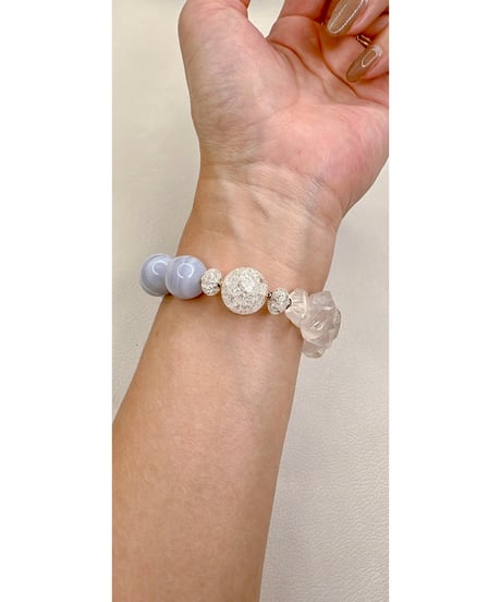 Blue Lace Agate × High Quality Crystal