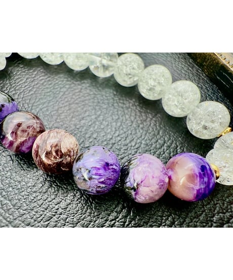 Charoite × Crackle Quartz