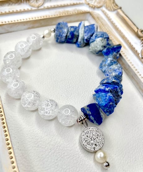 Raw lapis lazuli × Crackle Quartz
