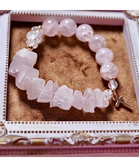 Raw Rosequartz × Crackle Rosequartz
