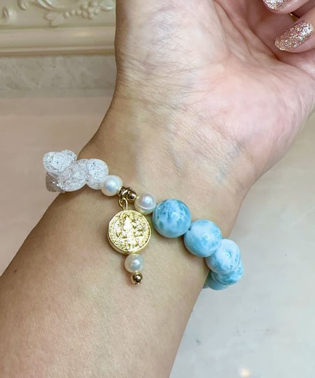 Larimar ×  Crackle Quartz