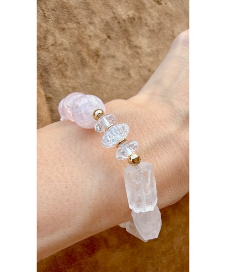 Crackle Rosequartz × Crystal Roughrock
