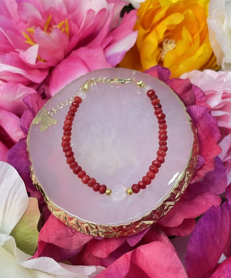 Red Jade×rose quartz