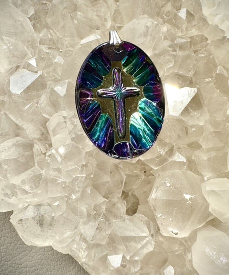 vintage glass cross