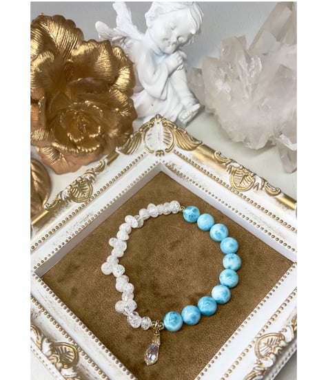 High Quality Larimar  ×  Crackle Quartz