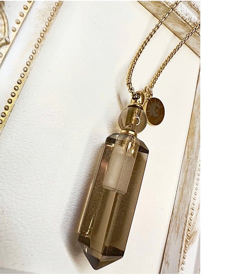 Smoky Quartz Point Bottle Necklace Pendant