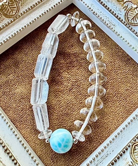 High Quality Larimar × High Quality Crystal × Crystal Roughrock（限定数本）