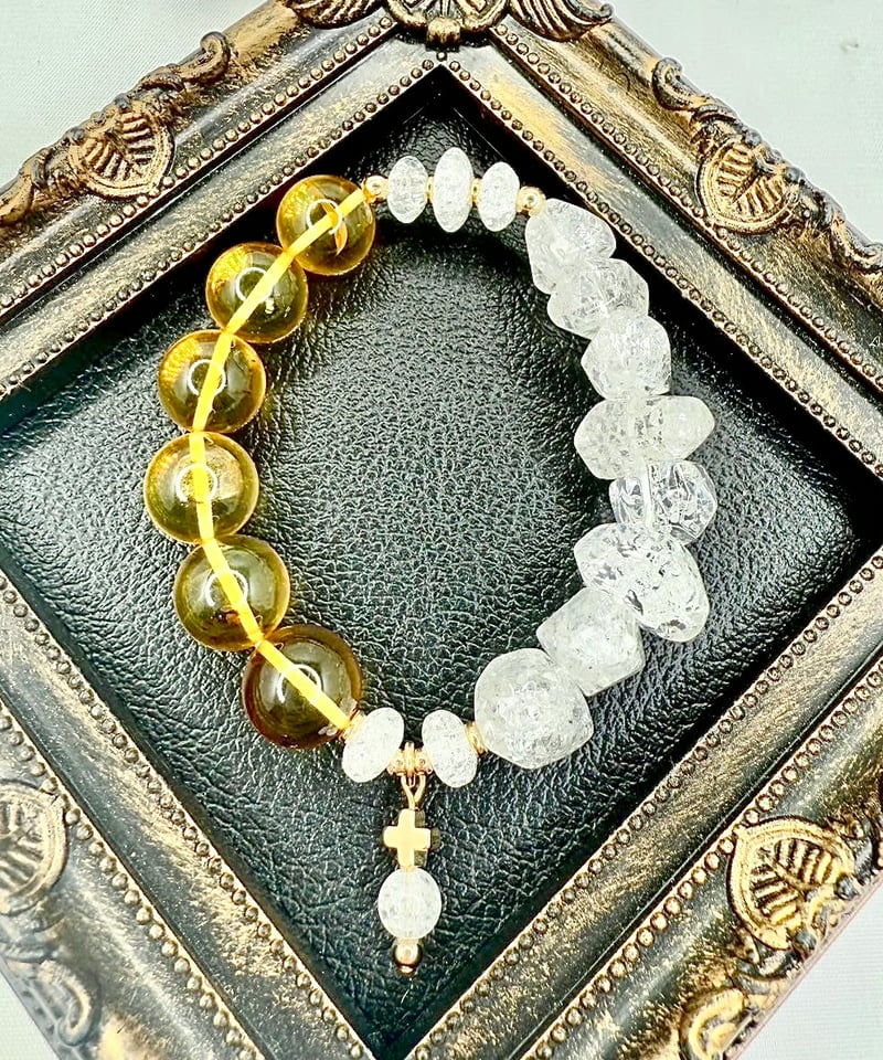 虫入り　琥珀　アンバー　マルチカラー　ブレスレット リトアニア産アンバー マルチカラーブレスレット｜マライカ公式通販