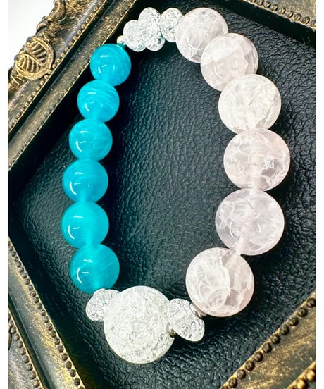 High Quality Amazonite × Crackle Rosequartz　(限定数本）