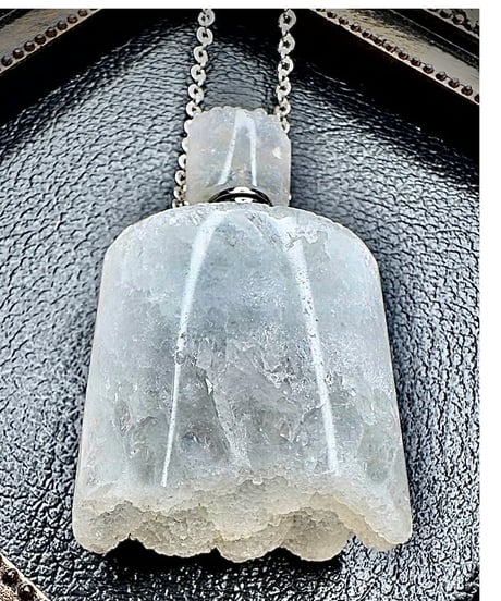 Healing White Agate Bottle Pendant Necklace