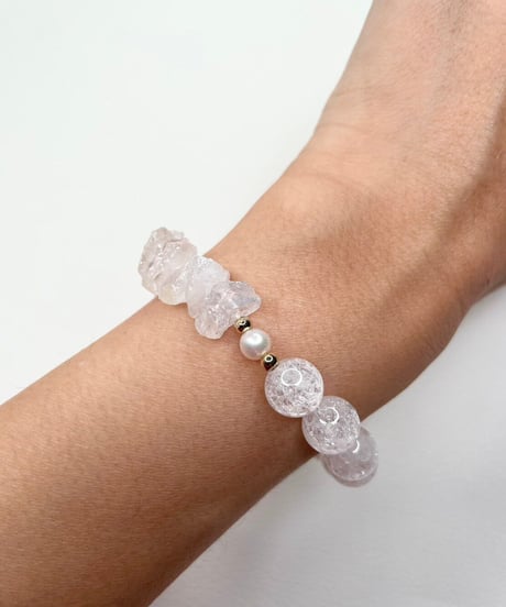 Crackle Quartz✖️Crystal bracelet