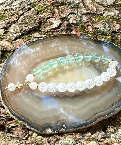 Fluorite×Crackle Quartz