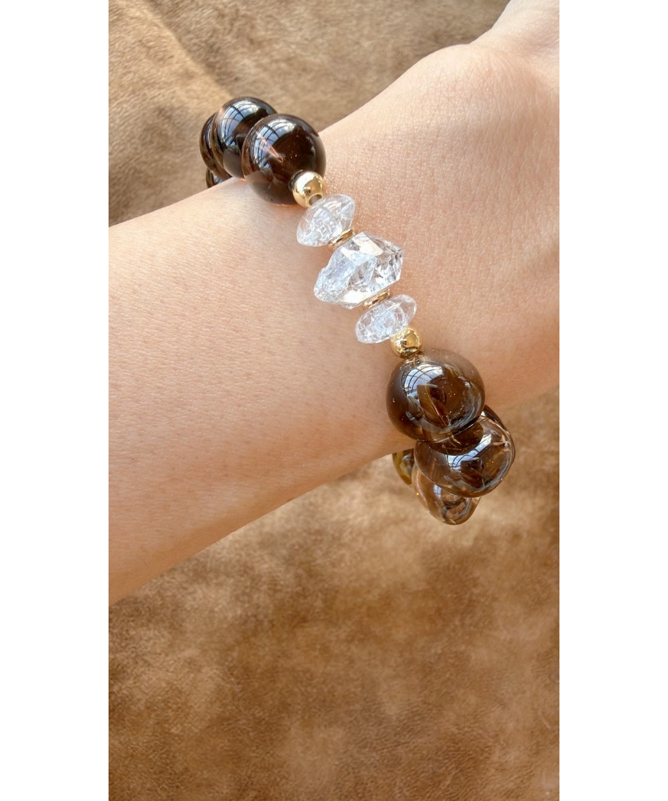 High Quality Larimar × Smoky Quartz × Diamond Q