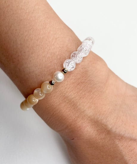 mother of pearl× crystal