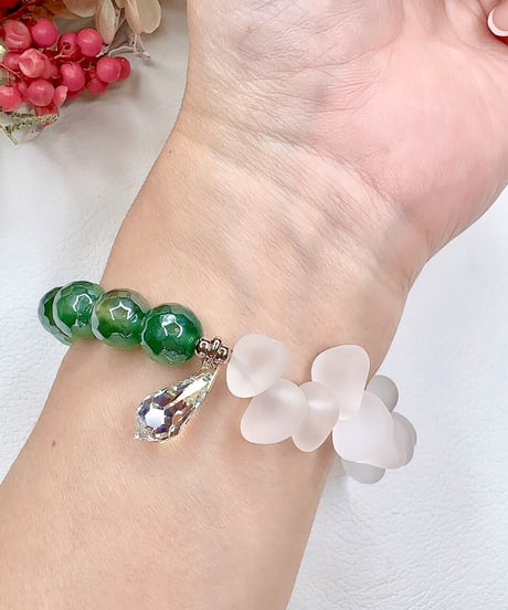 Sea Green Agate × Matte Crystal