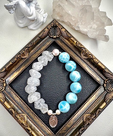High Quality Larimar × High Quality Crackle Quartz