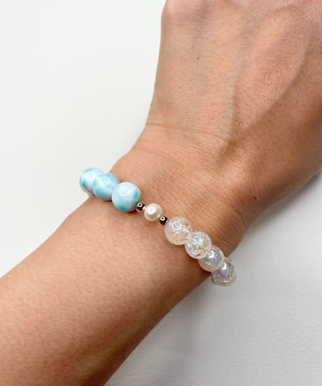 high quality Larimar × Crackle Quartz