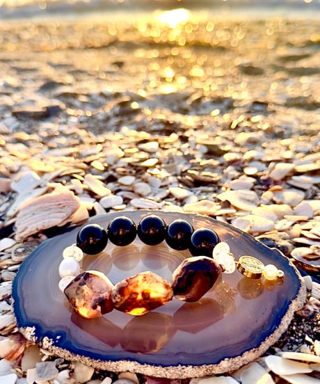 Charry Blossom Agate × Morion（限定１本）