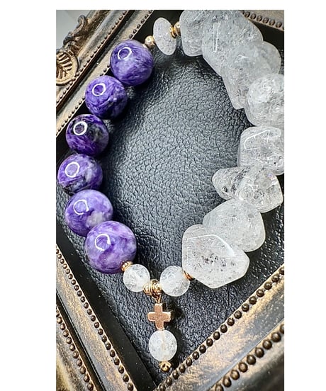 Charoite × Crackle Quartz