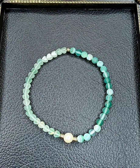 Heart Green Aventurine × Green Stripe agate