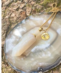 White Crystal Point Bottle Necklace Pendant