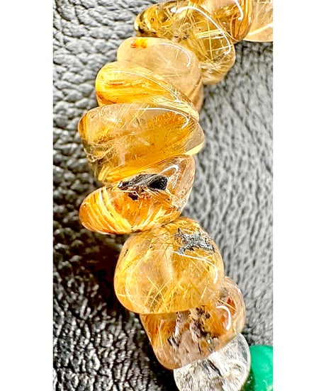 Malachite ✖ Golden Rutile Quartz ✖ Golden Rutile Quartz