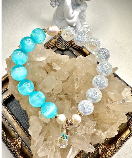 Selenite × Rainbow Crackle Quartz