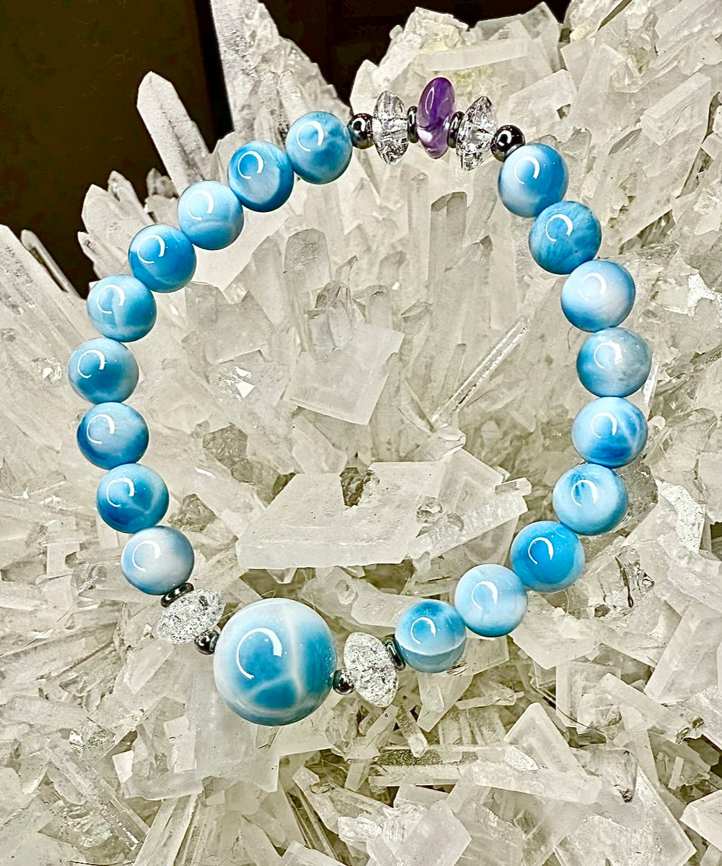 専用【高品質】ラリマー 粒売り ブレスレット ハンドメイド 美品 希少