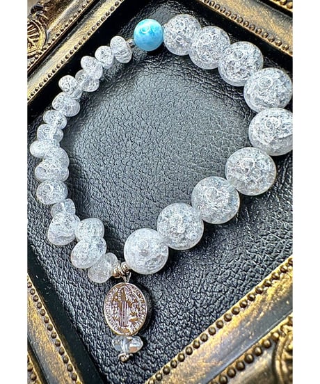 Crackle Quartz × high quality Larimar × Crackle Quartz