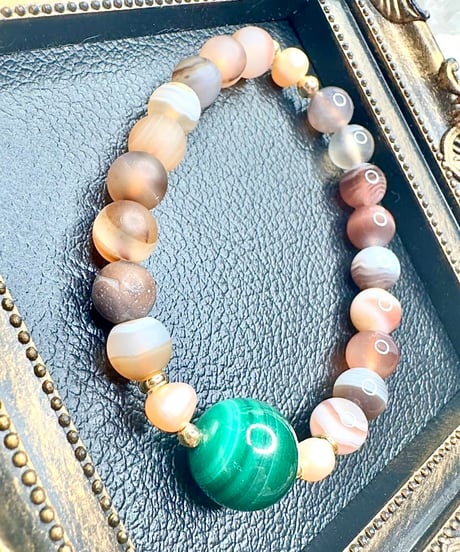 Botswana Agat × Matte Botswana Agat × Malachite